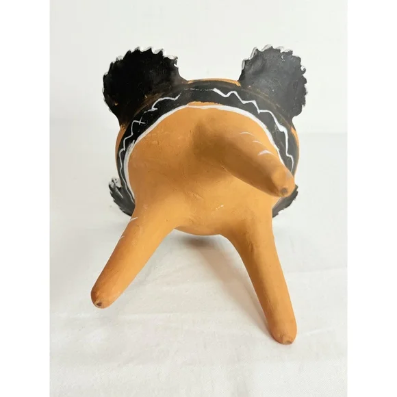 Multicolor Painted Turkey Tripod Copelero Cup Figurine Mexican Pottery - Picture 9 of 12